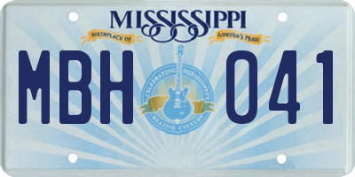 MS license plate MBH041