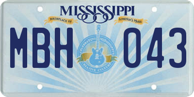 MS license plate MBH043