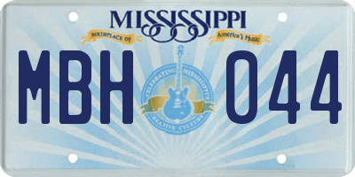 MS license plate MBH044