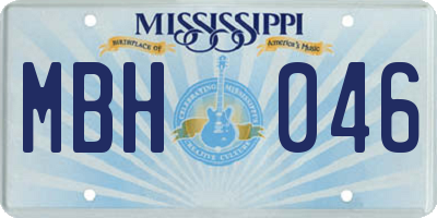 MS license plate MBH046
