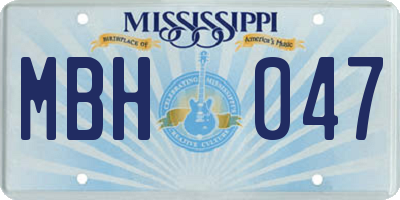 MS license plate MBH047