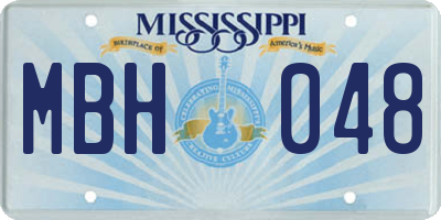MS license plate MBH048