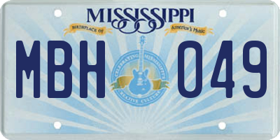 MS license plate MBH049