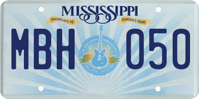 MS license plate MBH050