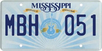MS license plate MBH051
