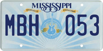 MS license plate MBH053