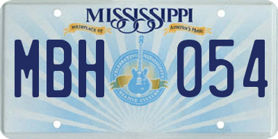 MS license plate MBH054
