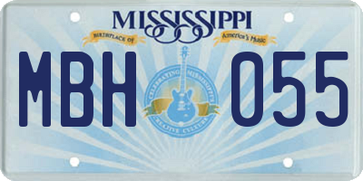 MS license plate MBH055