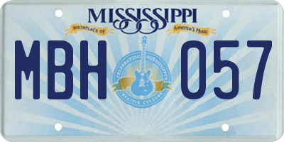 MS license plate MBH057