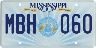 MS license plate MBH060
