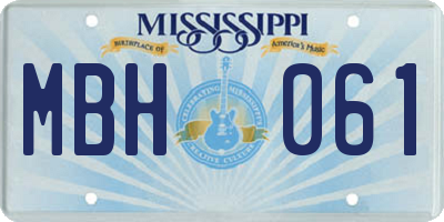 MS license plate MBH061