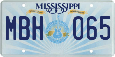 MS license plate MBH065