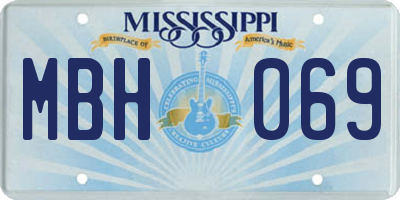 MS license plate MBH069