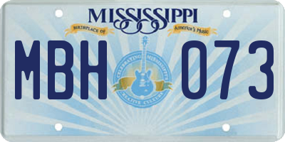 MS license plate MBH073