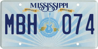MS license plate MBH074