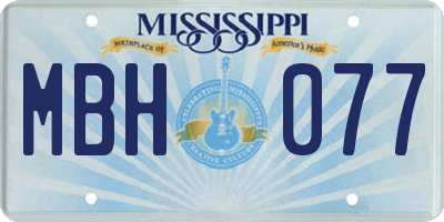 MS license plate MBH077