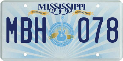 MS license plate MBH078
