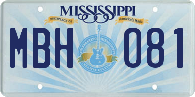 MS license plate MBH081