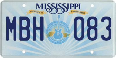MS license plate MBH083