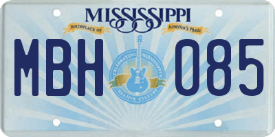 MS license plate MBH085