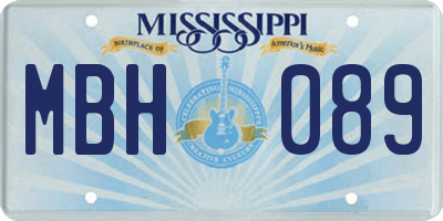 MS license plate MBH089
