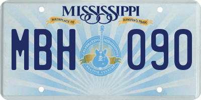 MS license plate MBH090