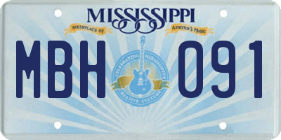 MS license plate MBH091
