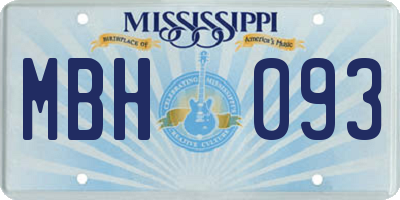 MS license plate MBH093