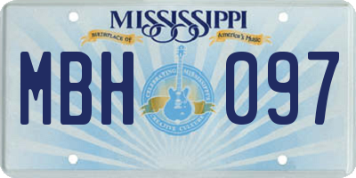 MS license plate MBH097