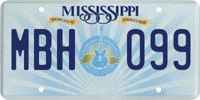 MS license plate MBH099