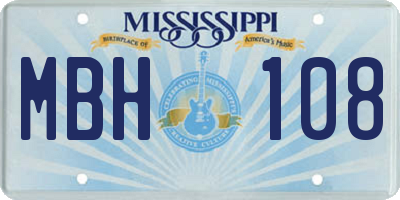 MS license plate MBH108