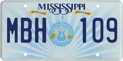 MS license plate MBH109
