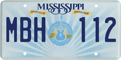 MS license plate MBH112