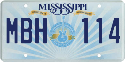 MS license plate MBH114