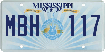 MS license plate MBH117