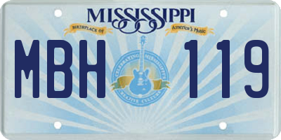 MS license plate MBH119