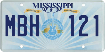 MS license plate MBH121