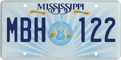MS license plate MBH122