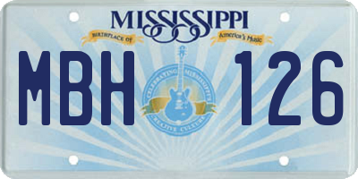 MS license plate MBH126