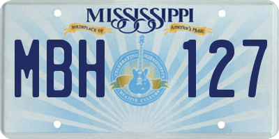 MS license plate MBH127