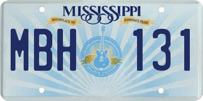 MS license plate MBH131