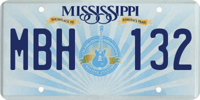 MS license plate MBH132