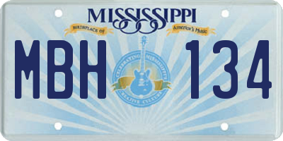 MS license plate MBH134