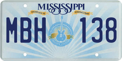 MS license plate MBH138