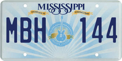 MS license plate MBH144
