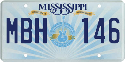 MS license plate MBH146