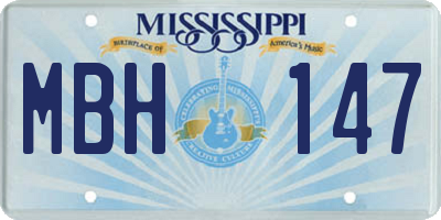 MS license plate MBH147