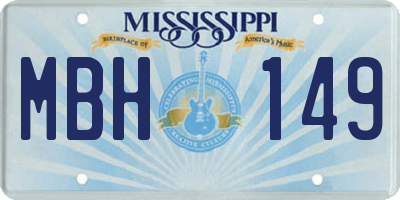 MS license plate MBH149
