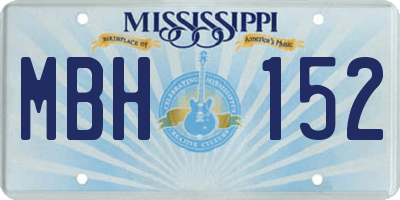 MS license plate MBH152