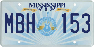 MS license plate MBH153